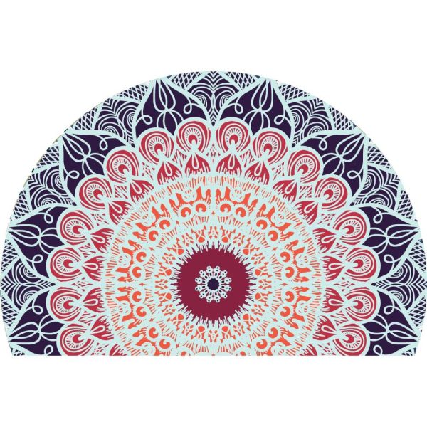 Simple Half Circle Boho Style Faux Cashmere Living Room Rug