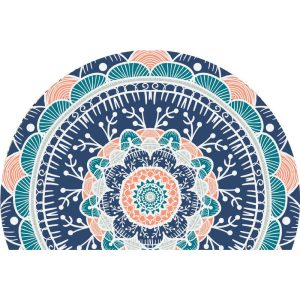 Simple Half Circle Boho Style Faux Cashmere Living Room Rug