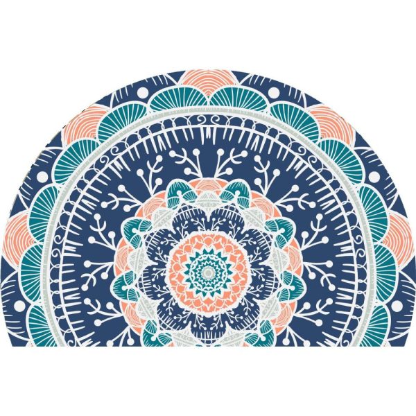 Simple Half Circle Boho Style Faux Cashmere Living Room Rug