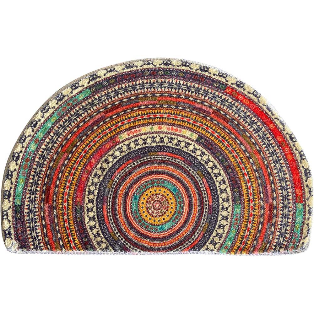 Simple Half Circle Boho Style Faux Cashmere Living Room Rug