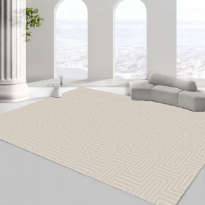 Scandinavian modern line minimalist circle velvet non-dusting living room rug