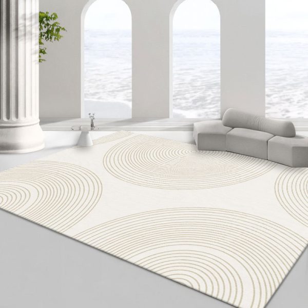 Scandinavian modern line minimalist circle velvet non-dusting living room rug