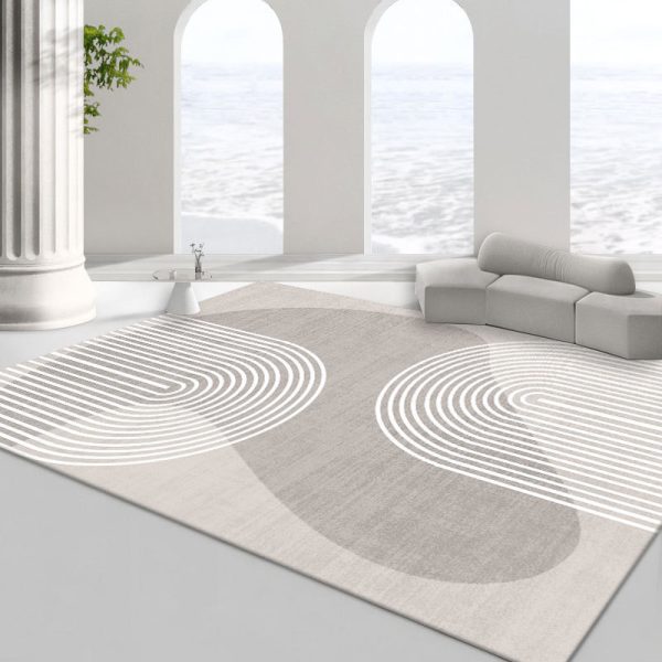Scandinavian modern line minimalist circle velvet non-dusting living room rug