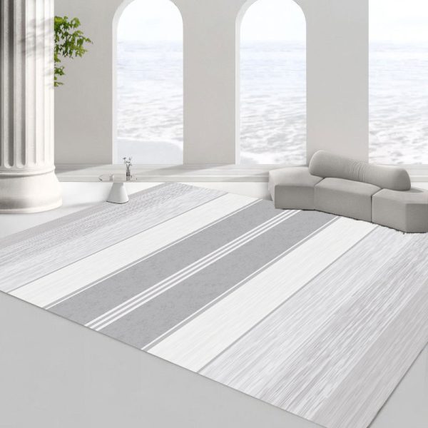 Scandinavian modern line minimalist circle velvet non-dusting living room rug