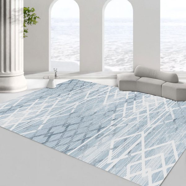 Scandinavian modern line minimalist circle velvet non-dusting living room rug