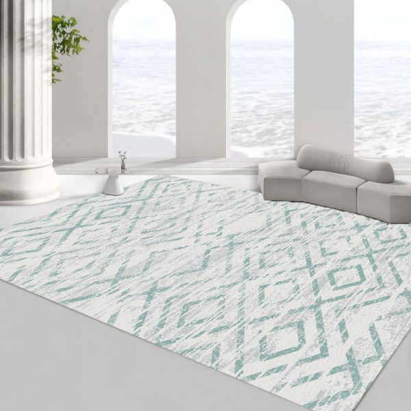 Scandinavian modern line minimalist circle velvet non-dusting living room rug