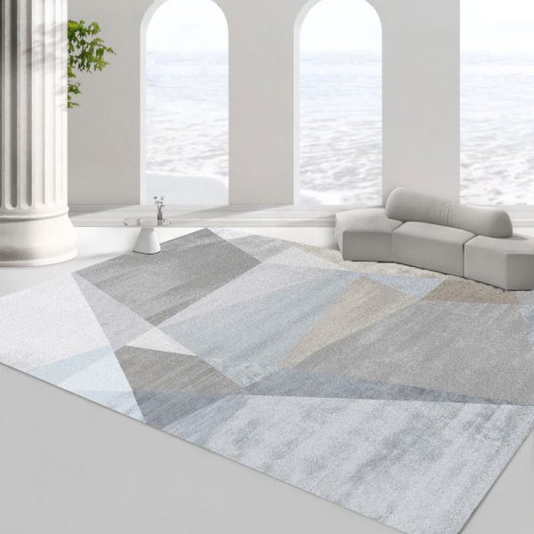 Scandinavian modern line minimalist circle velvet non-dusting living room rug