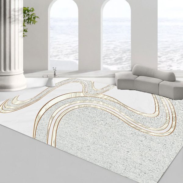 Scandinavian modern line minimalist circle velvet non-dusting living room rug