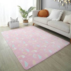 Luminous pattern skin-friendly short pile safe living room rug