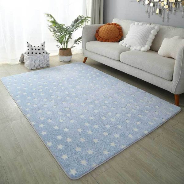 Luminous pattern skin-friendly short pile safe living room rug