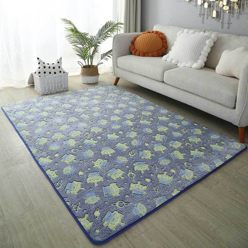 Luminous pattern skin-friendly short pile safe living room rug