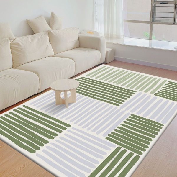 Summer fresh wind art painting circle velvet living room rug