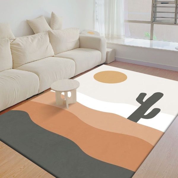 Summer fresh wind art painting circle velvet living room rug