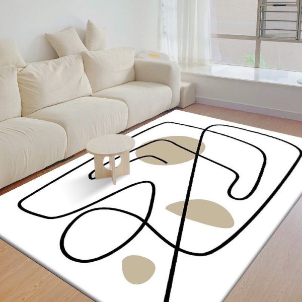 Summer fresh wind art painting circle velvet living room rug