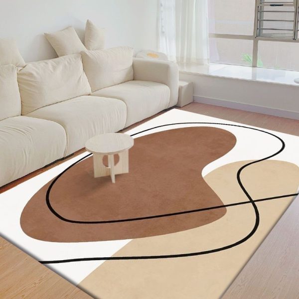 Summer fresh wind art painting circle velvet living room rug