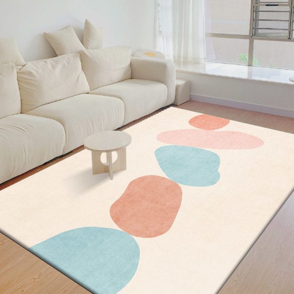 Summer fresh wind art painting circle velvet living room rug