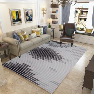 Nordic Simple Geometric Short Pile Easy Care Living Room Rug