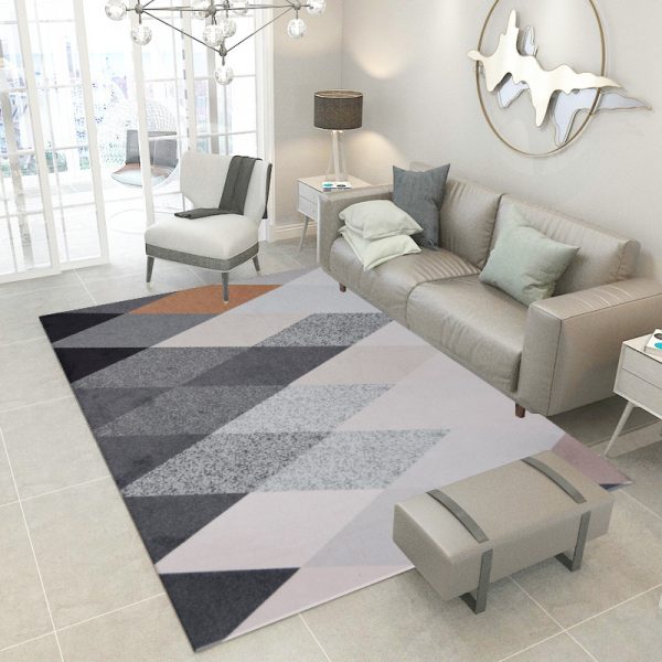 Nordic Simple Geometric Short Pile Easy Care Living Room Rug