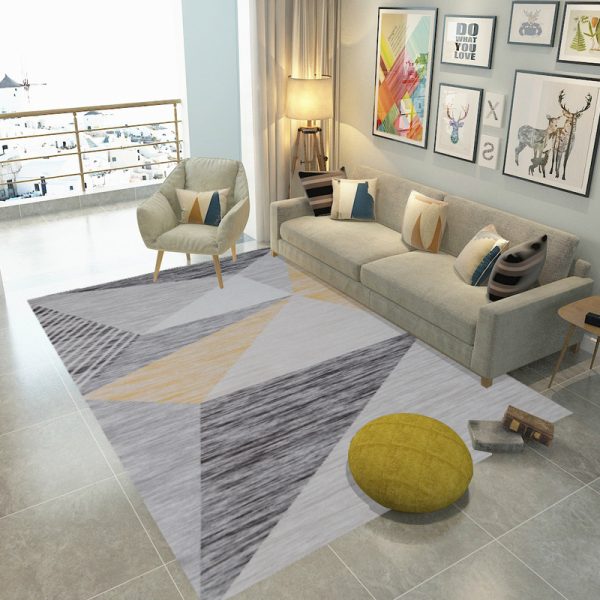 Nordic Simple Geometric Short Pile Easy Care Living Room Rug