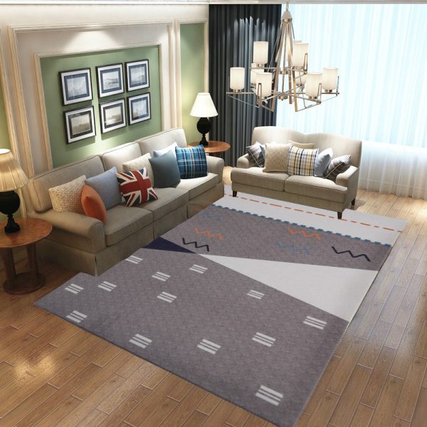 Nordic Simple Geometric Short Pile Easy Care Living Room Rug