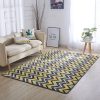 Flannel brown base printing Scandinavian style living room rug