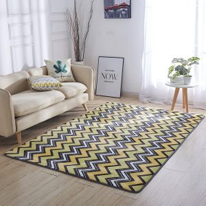 Flannel brown base printing Scandinavian style living room rug