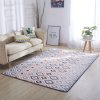 Flannel brown base printing Scandinavian style living room rug