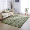 Flannel brown base printing Scandinavian style living room rug
