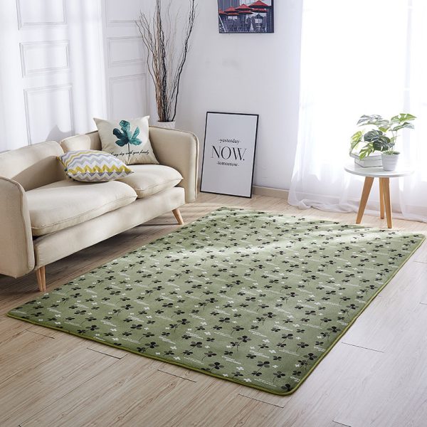 Flannel brown base printing Scandinavian style living room rug