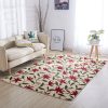 Flannel brown base printing Scandinavian style living room rug