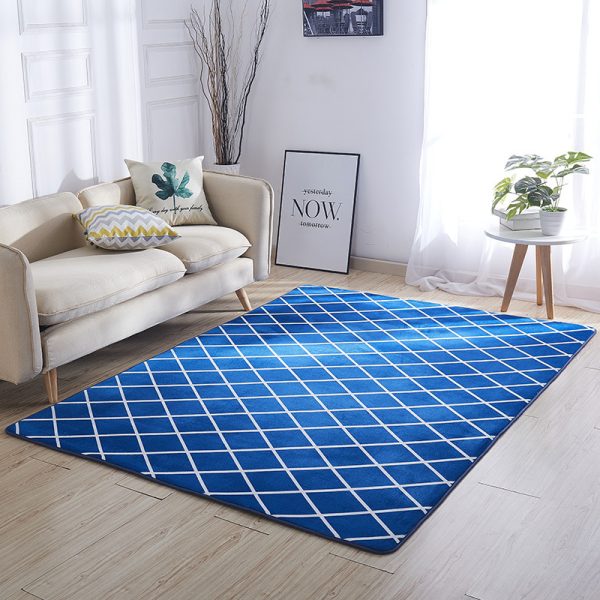 Flannel brown base printing Scandinavian style living room rug
