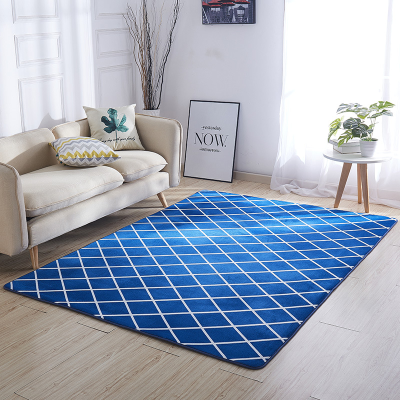 Flannel brown base printing Scandinavian style living room rug