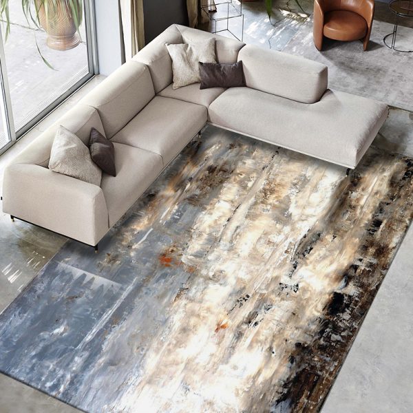 Elegant abstract light luxury art grand living room carpet