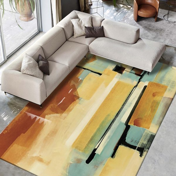 Elegant abstract light luxury art grand living room carpet