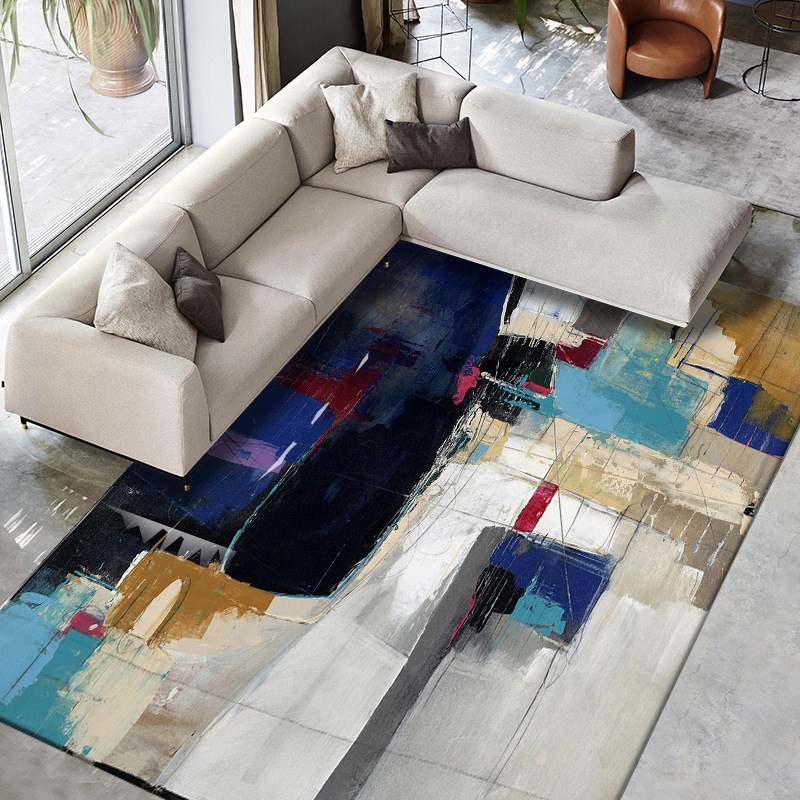 Elegant abstract light luxury art grand living room carpet