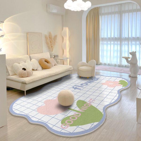 Cute girly tulip imitation cashmere soft living room rug