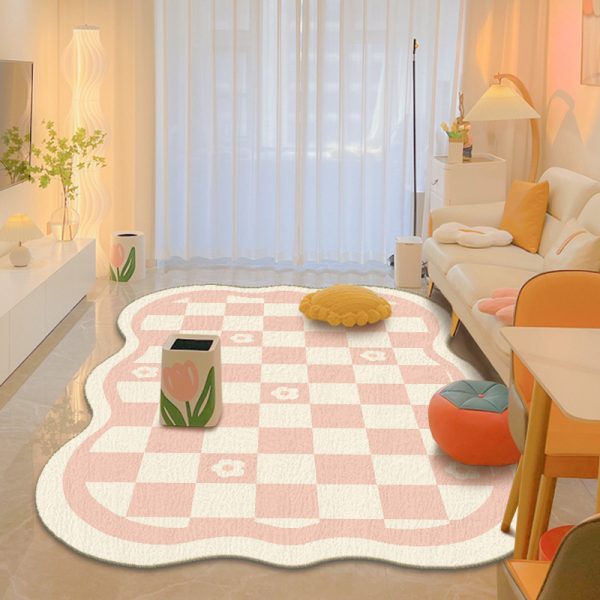 Cute girly tulip imitation cashmere soft living room rug