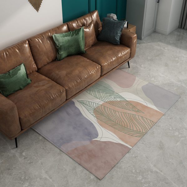 Simple cashmere-like waterproof and moisture-resistant living room rug