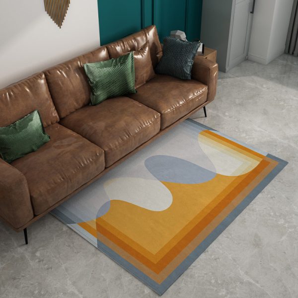 Simple cashmere-like waterproof and moisture-resistant living room rug