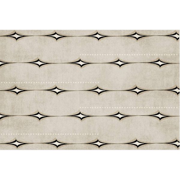 Modern abstract painting lines Wabi-sabi style imitation mink velvet living room rug