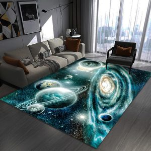 3D Vision Planet Large Area Washable Living Room Rug