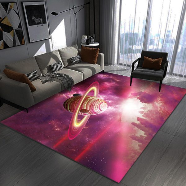 3D Vision Planet Large Area Washable Living Room Rug