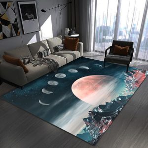 3D Vision Planet Large Area Washable Living Room Rug