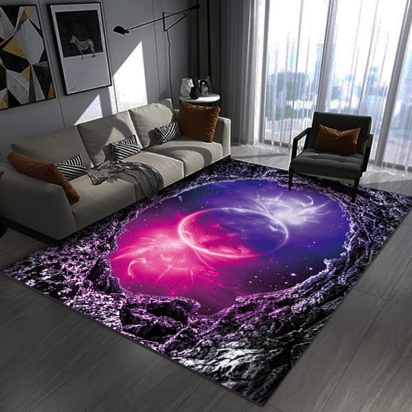 3D Vision Planet Large Area Washable Living Room Rug