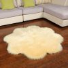 Plush Plum Blossom Shape Faux Cashmere Living Room Rug