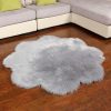 Plush Plum Blossom Shape Faux Cashmere Living Room Rug
