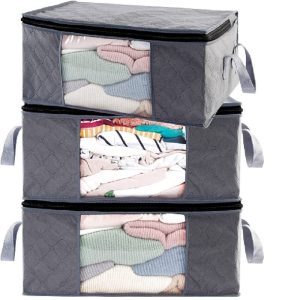 3 Pack Closet Clothes Storage Container Bags
