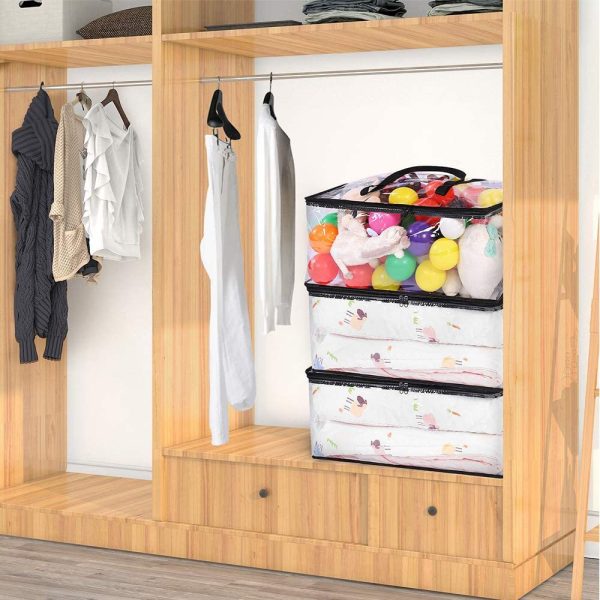 3 Pack Reinforced Organizer Clothes Storage Bags