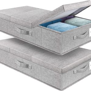 2 Pack Underbed Storage Boxes Bin with Lids