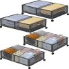 2 Pack Under Bed Storage Frame with Wheels